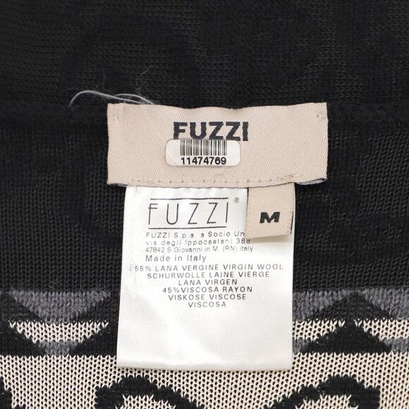FUZZI Nordique Cardigan Wool Geometric Jacquard Multicolor Print Size M - Picture 5 of 8